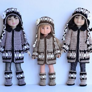 13" and 14.5" dolls winter outfit Crochet Pattern