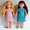 18" Doll Ariana pink and blue Dress Knitting Pattern 261