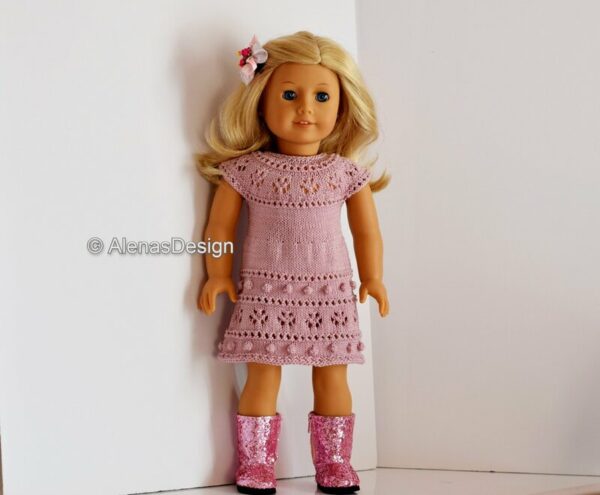18" Doll Ariana Knitting Dress front
