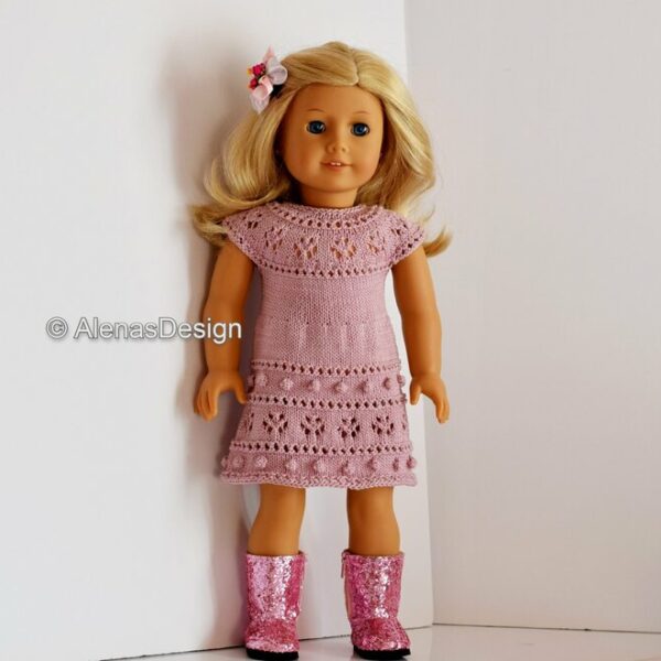 18" Doll Ariana Knitting Dress front