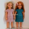 19.5" Doll Ariana pink and blue Dress Knitting Pattern 261