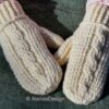 Adult Cabled Mittens Crochet Pattern Cream