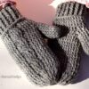 Adult Cabled Mittens Crochet Pattern Grey inside