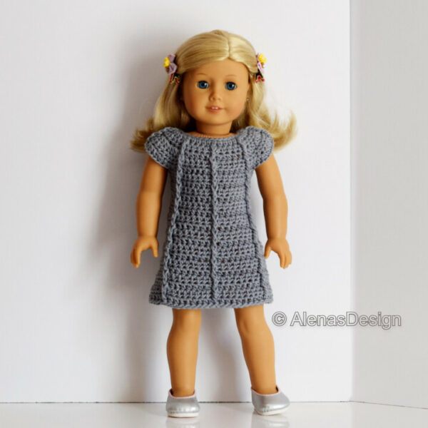 18" Doll Gray Starlight Dress Crochet Pattern