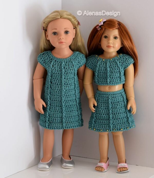 Jade Sparkle Set Dress, Crop Top and Skirt; front