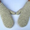 Crochet Adult Medium Mittens in Natural Heather
