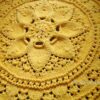 Yellow Floral Knitted Rug