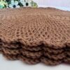 Crochet Scallop Edged Placemats in brown