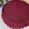 Crochet Scallop Edged Placemats in red