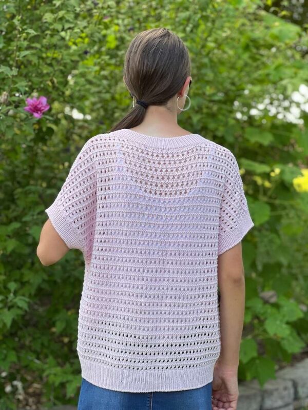 Knit lace pink top (back)