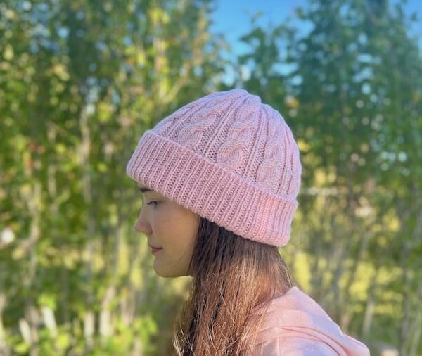 Pink Travis Cabled Hat side