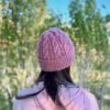 Travis Cabled Hat in Rose Heather back