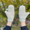 Children Gray Cabled Mittens
