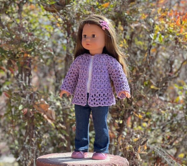 Viola Cardigan for 18″ Doll Crochet Pattern